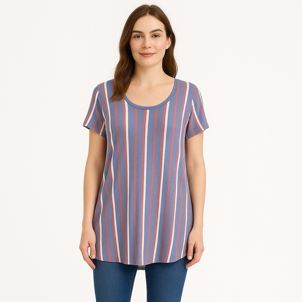 LULAROE Women’s Classic T, Red, White, & Blue Stripes Size XS
